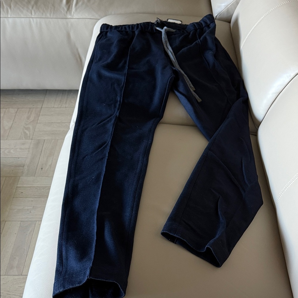 Peserico Dark Blue Joggers with Gray Drawstring- never worn, with tags